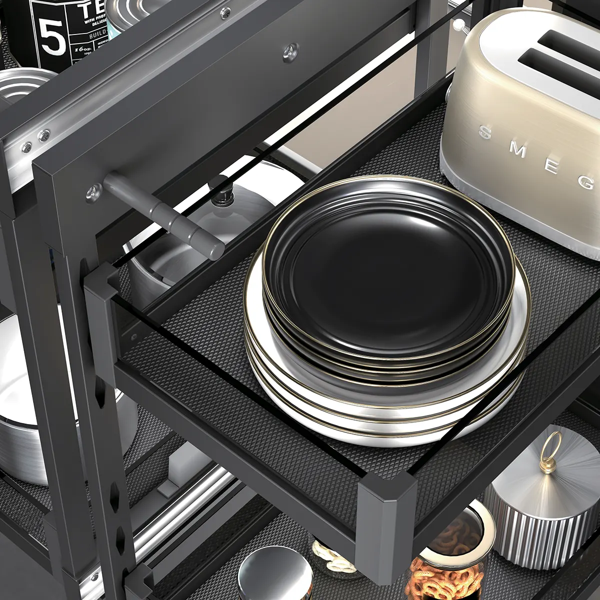 Pull Out Blind Corner Cabinet Organizer - Christal - Image 2