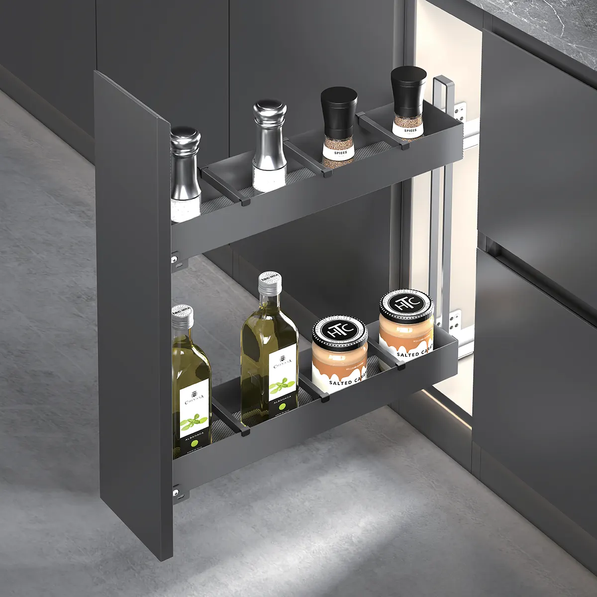 Pull Out Spice & Bottle Rack - Slim